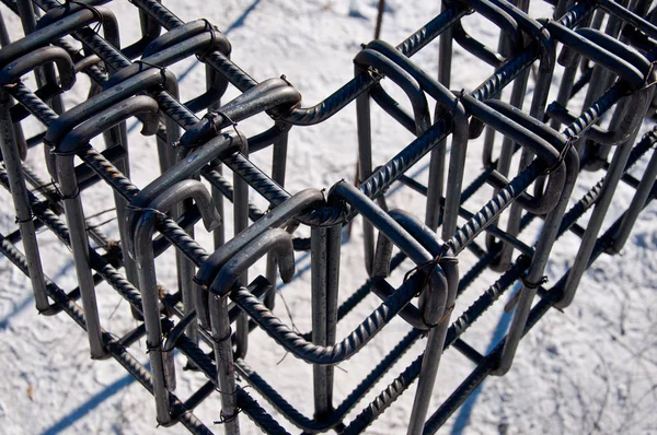 Base for reinforcement. Details from the rebar. Monolithic construction of buildings and structures. — Stock Image Base Reinforcement Details Rebar Monolithic Construction Buildings Structures Royalty Free Stock Images