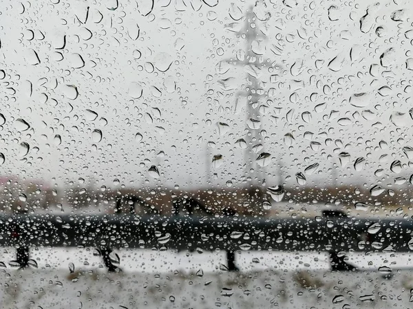 Raindrops Car Window — Stock Photo, Image