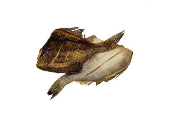 Fischflunder Getrocknet Kopflos Isolieren — Stockfoto
