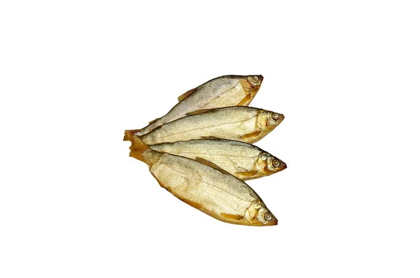 Kallrökt Peled Fish Isolat Vit Bakgrund — Stockfoto