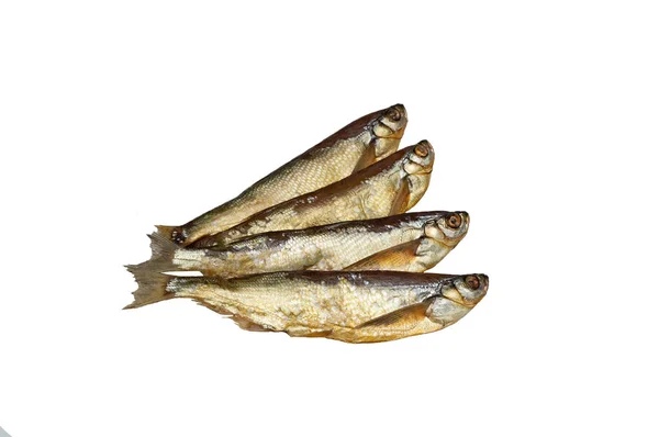 Peixe Fumado Frio Chekhon Isolar Fundo Branco — Fotografia de Stock