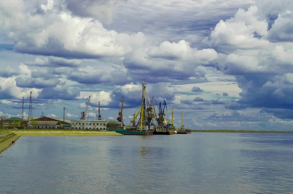 View Cargo River Port River Surgut Russia June 2019 — Stock Photo, Image