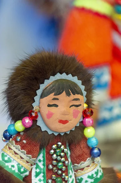 Toy Souvenir Khanty Girl City Day Celebration Surgut Russia June — Stock Photo, Image