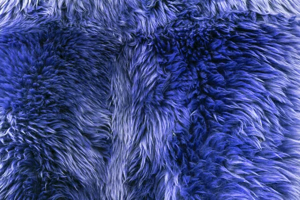 Faux fur - blue cape. Front view