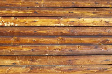 Ahşap kahverengi yatay tahtalar. Soyut arka plan. Ön görünüm