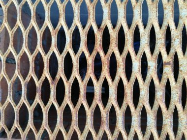 Eski paslı metal ızgara degrade, üst görünümü nakavt. Arka plan