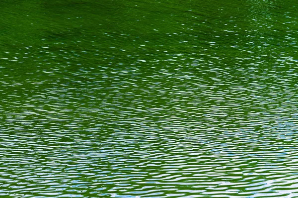 Acqua Verde Nel Lago Con Riflessi Blu Vista Frontale Superiore — Foto Stock