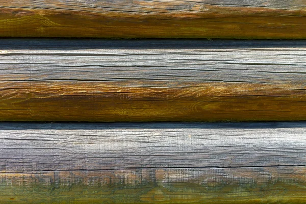 Horizontal logs, fragment of the wall. Textured background. — Stock Photo, Image