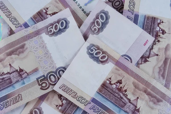 Quinhentas Notas Rublo Antecedentes Nop View — Fotografia de Stock
