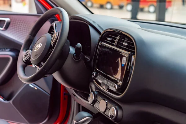 Interieur Nieuwe Auto Kia Surgut Rusland Februari 2020 — Stockfoto