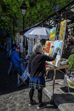Quartier Montmartre Paris Fransa Mayıs 2019