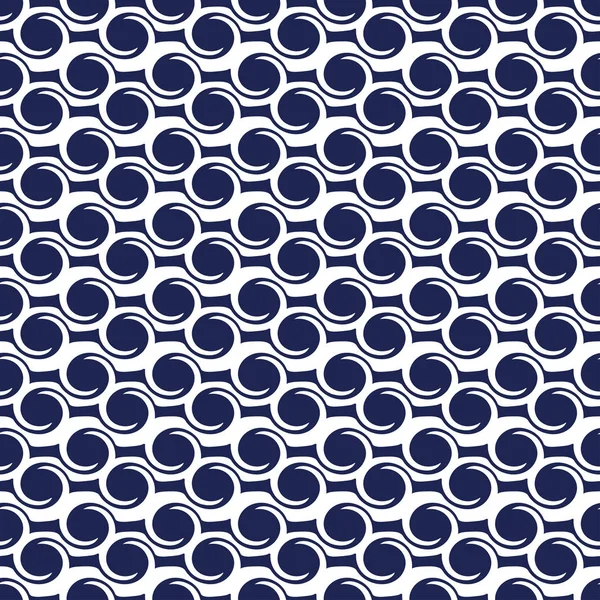 Abstrakte nahtlose Muster. nahtloser Wellenvektorhintergrund. blau-weiße Textur. grafische Muster mit Kreisen und Linien. Wiederholung abstrakten dekorativen Hintergrund — Stockvektor