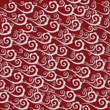 Çin tarzında bulutlar ile dikişsiz desen. Düz vektör grafikleri. soyut girdap şekiller geometrik karo desen. çin geleneksel bulutlar desen - Vektör