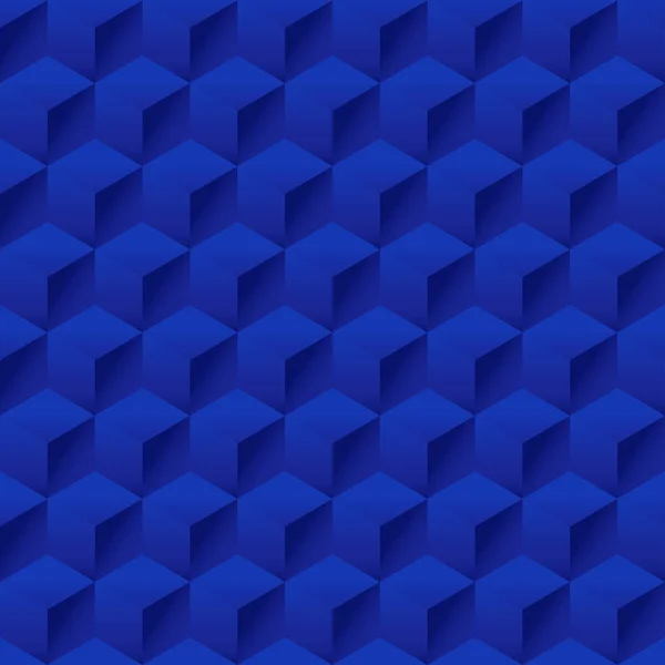 Modèle 3D géométrique sans couture, motif hexagonal, motif bleu avec cubes, illustration vectorielle — Image vectorielle