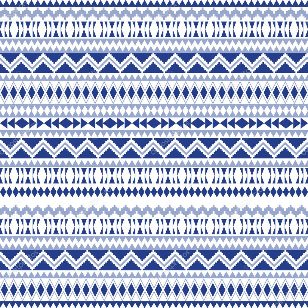 Ethnic seamless patterns. Aztec geometric backgrounds. Stylish fabric. Tribal background texture. Modern abstract wallpaper. Vector illustration.