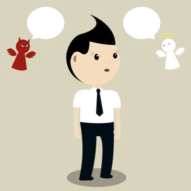 Omuz şeytan ve melek, Vektör illüstrasyon