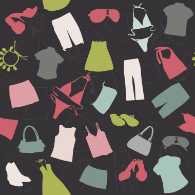 giyim desen vektörünün dikişsiz arka plan elemanları