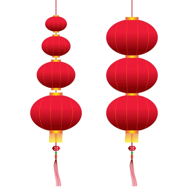 Linternas Colgantes Chinas Vectoriales — Vector de stock