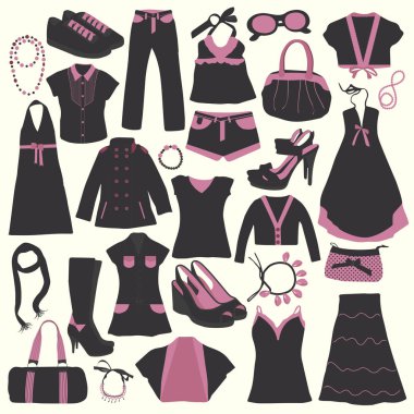 Giyim Mağazası Simge vektörü elemanları