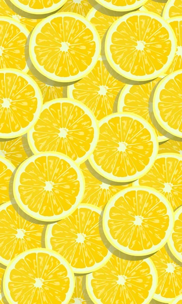 Limon meyveleri gölge ile örtüşen dikişsiz desen dilim. narenciye vektör illüstrasyon.