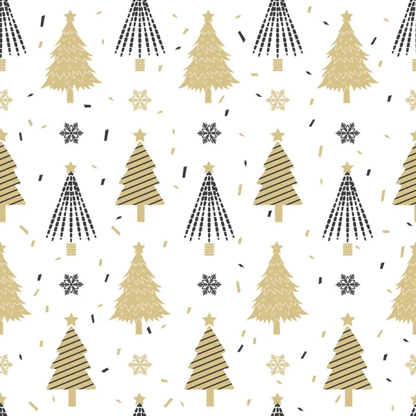 Christmas Tree Seamless Pattern Background Wrapping Paper Pattern Fills Winter — Stock Vector