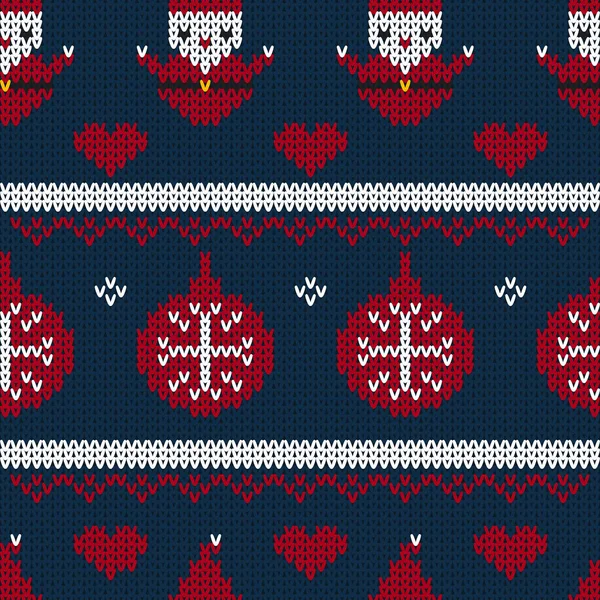 Fond Motif Tricoté Sans Couture Noël Cartes Voeux Noël Nouvel — Image vectorielle