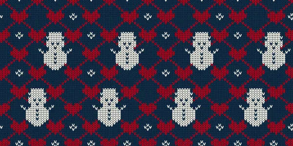 Weihnachten Nahtlose Strickmuster Hintergrund Weihnachten Und Neujahr Grußkarten — Stockvektor