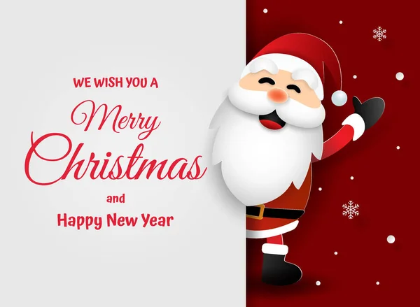 Kağıt Sanat, zanaat stiliyle kelime kopya alanı, neşeli Noel ve mutlu yeni yıl Noel Baba'nın