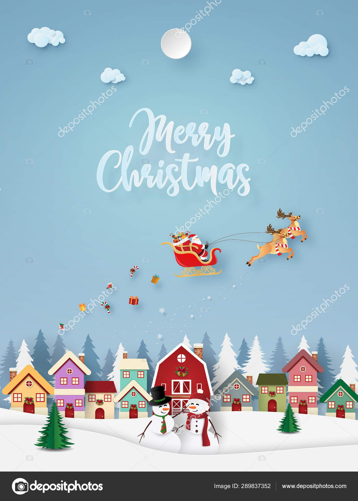 Origami Paper Art Santa Claus Coming Town Merry Christmas Happy Stock  Vector Image by ©nutz_chotwarut #289837352
