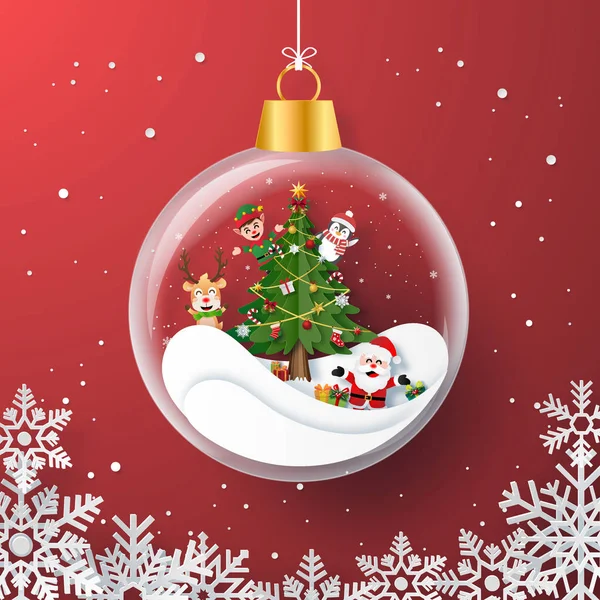 Origami kağıt sanatı, Noel Baba 'yla Noel partisi Noel balosu, Mutlu Noeller ve mutlu yıllar.