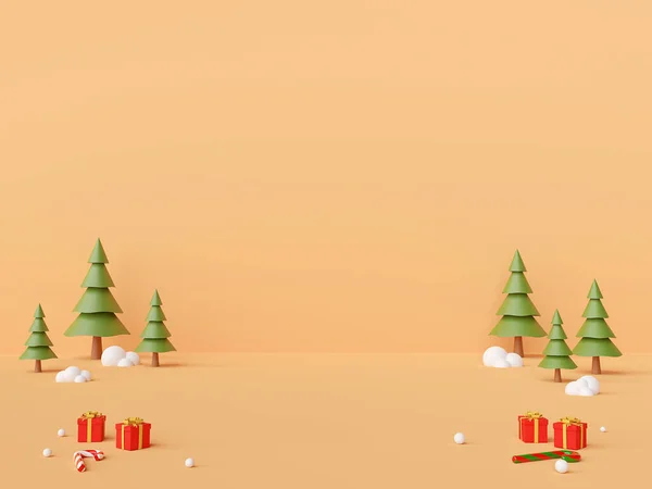 Vrolijk Kerstfeest Gelukkig Nieuwjaar Scene Christmas Ornamenten Met Lege Ruimte — Stockfoto