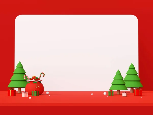 Boldog Karácsonyt Boldog Évet Karácsonyi Jelenet Karácsonyi Dekorációk Fénymásoló Renderelés — Stock Fotó