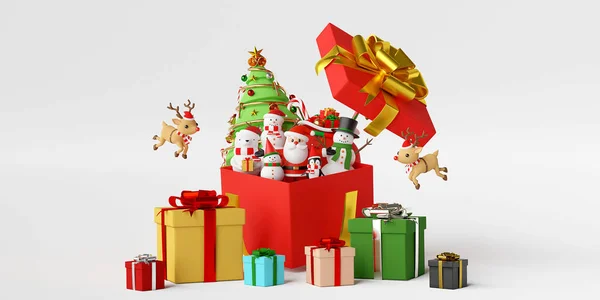Veselé Vánoce Šťastný Nový Rok Scéna Vánoční Oslavy Santa Clausem — Stock fotografie