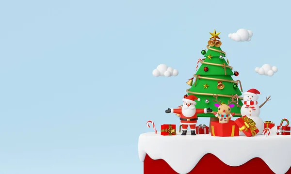 Feliz Natal Feliz Ano Novo Papai Noel Amigos Com Presentes — Fotografia de Stock