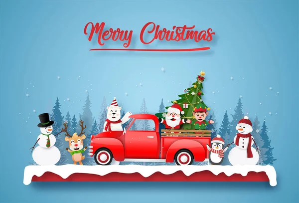 Origami Kağıt Sanatı, Noel Baba ve sevimli karakterli, Mutlu Noeller ve mutlu yıllar.