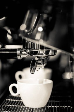 espresso kahve makinesi kahve makinesi kahve dükkanında kafede vurdu