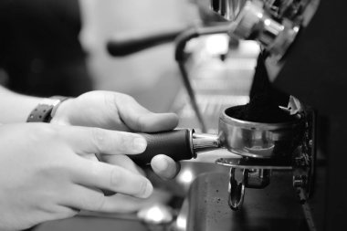 espresso kahve makinesi kahve makinesi kahve dükkanında kafede vurdu