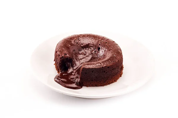 Chokladfondant Tårta Varm Chokladpudding — Stockfoto