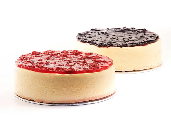 Νόστιμα Cheesecake Άσπρο Φόντο — Φωτογραφία Αρχείου