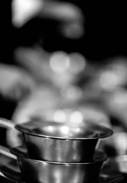 Μαγειρικά Σκεύη Σετ Μαγειρικά Σκεύη Από Ανοξείδωτο Χάλυβα Από Ανοξείδωτο — Φωτογραφία Αρχείου