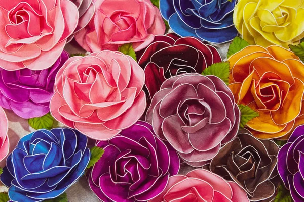 Silk Roses Flowers Background Stock Image