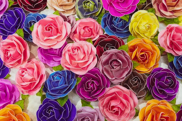 Silk Roses Flowers Background Stock Picture