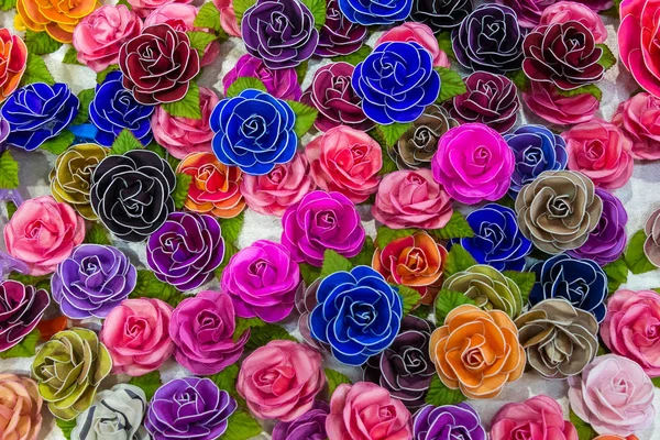 Silk Roses Flowers Background Stock Image