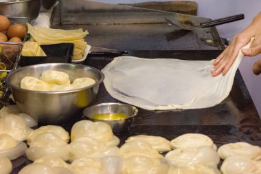 Roti pişirme işlemi, Hint geleneksel sokak Canai yapım