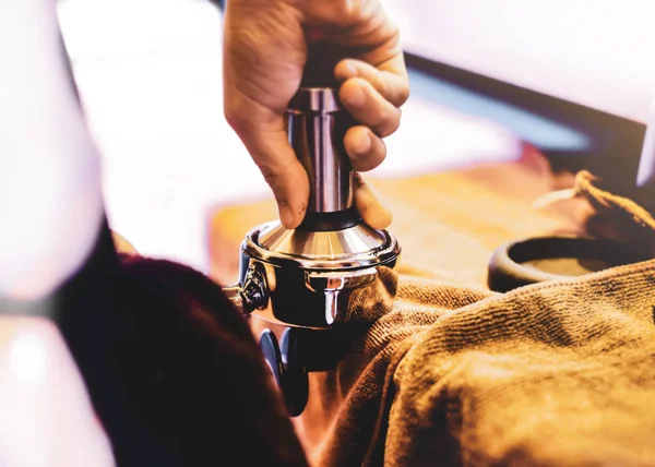 Espresso machine brewing a coffee. Coffee pouring into glasses i