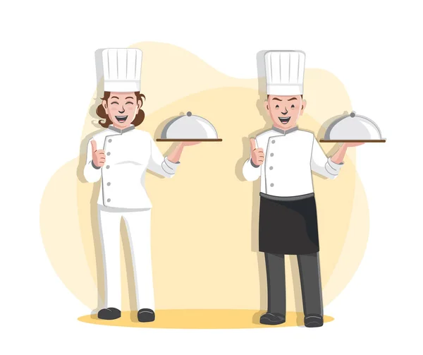 Chef Vector Illustration Design Profesjonalne Kucharze Restauracja Kuchnia — Wektor stockowy