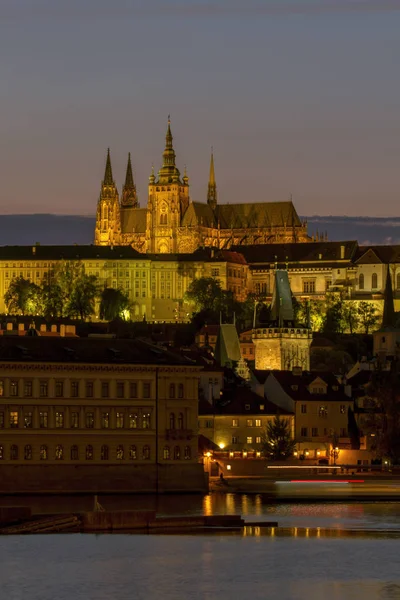 Utsikt Över Gamla Stan Prague Slottet Saint Vitus Katedral Prag — Stockfoto