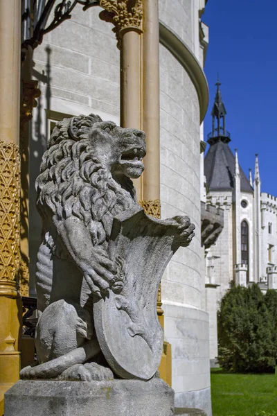 Bellissimo Castello Hluboka Nad Vltavou Con Bel Parco Trova Nella — Foto Stock