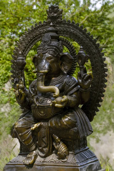 Медная Статуя Индуистского Бога Ганеши Индуистский Бог Мудрости Мудрости Процветания — стоковое фото