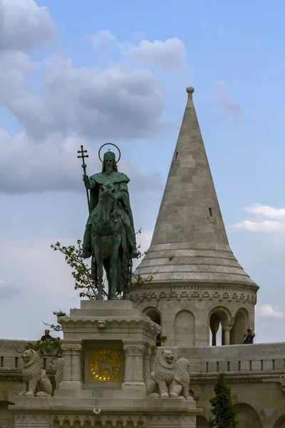 Monumento Santo Ungherese Ishtvan Bastione Dei Pescatori Budapest Monumento Eretto — Foto Stock
